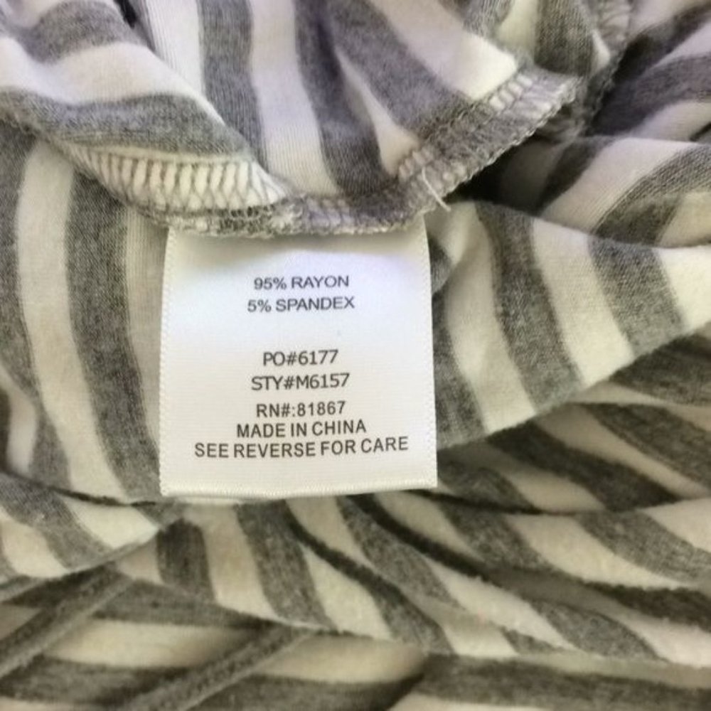 Olivia Sky Womens Gray White Striped Short Sleeve Pocket Tunic Top Size S - Picture 5 of 6